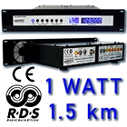 
1 watt radio transmitter with 5 years warranty, free shipping and compliance with EU/CE and FCC standards for FM broadcasting.
